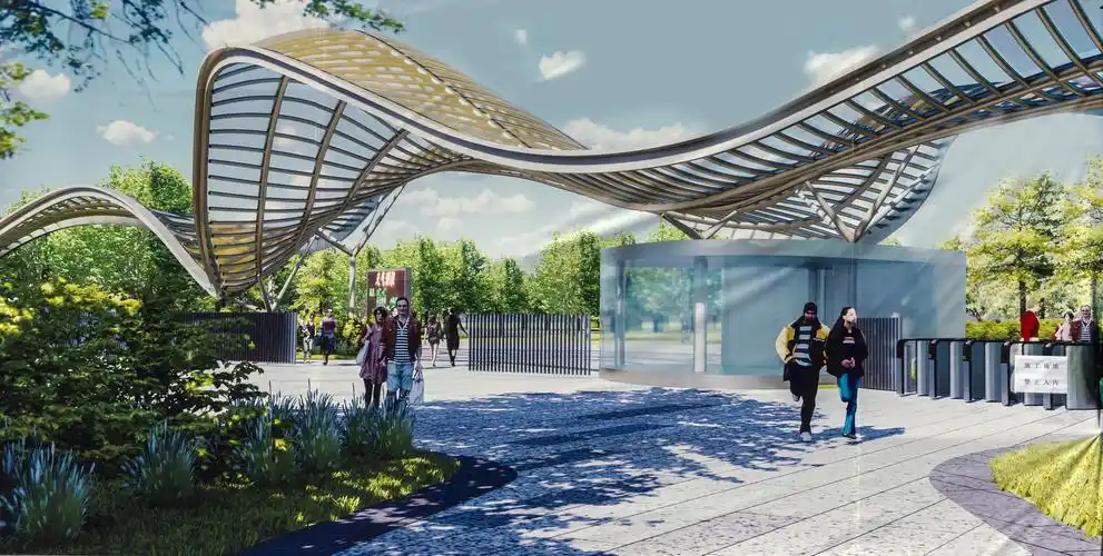 温榆河公园新设计的大门