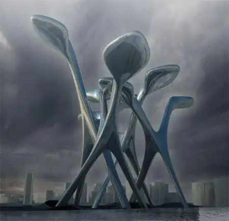 未来的蘑菇高层建筑