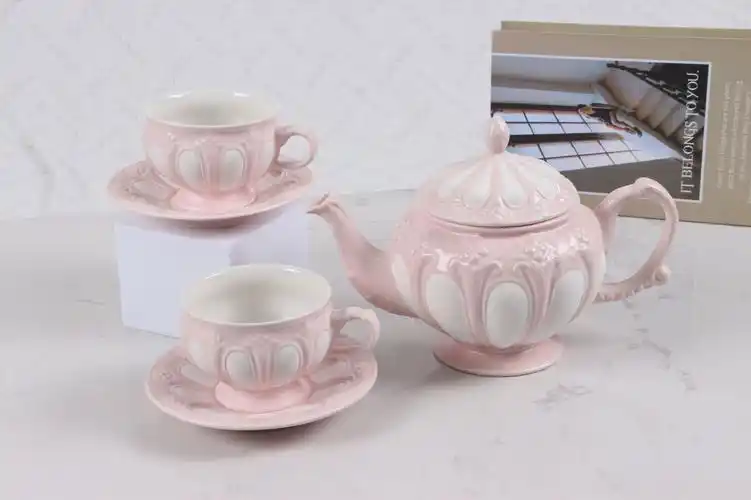 咖啡杯宫廷风 欧式咖啡杯英式水壶套装浮雕水杯下午茶具复古风杯