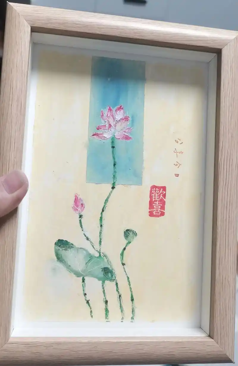 留白2.画了两个小时,跟着老师的步骤来的,刮刀真的是很难把握 - 抖音