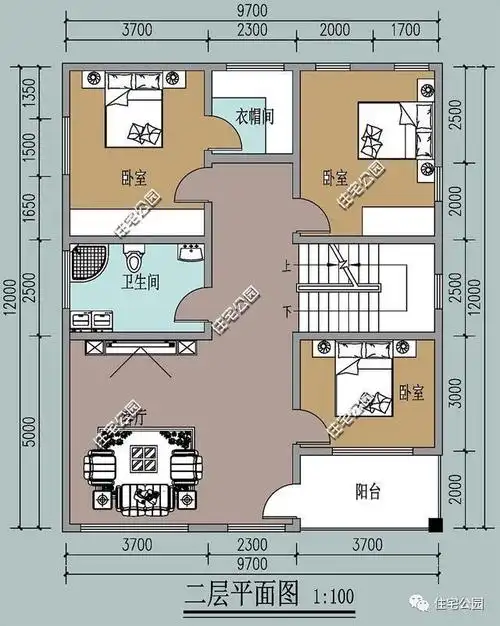 10x12米农村欧式别墅7室2厅布局经典大方毛坯26万起