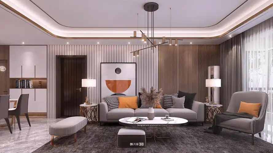 建面106㎡ 现代轻奢室内【ok先锋】|空间|家装设计|欧克先锋_原创作品
