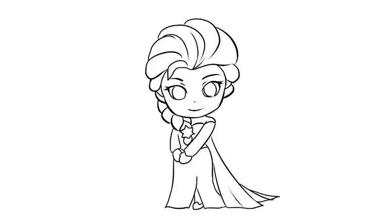 艾莎公主涂色画