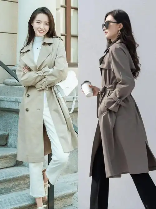 风衣别总配鲨鱼裤了,今秋流行"4种"搭配方式,时髦又显气质_连衣裙