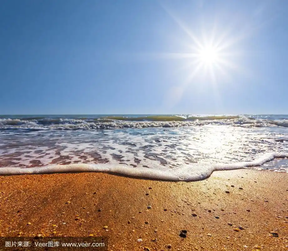 沙滩,炎热的夏天景象