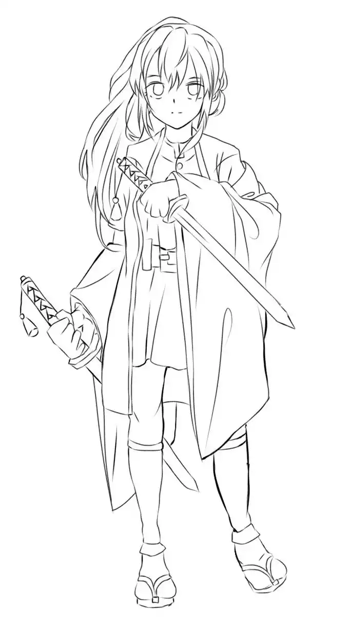 晴平川素 #鬼灭之刃 #绘画过程  - 抖音