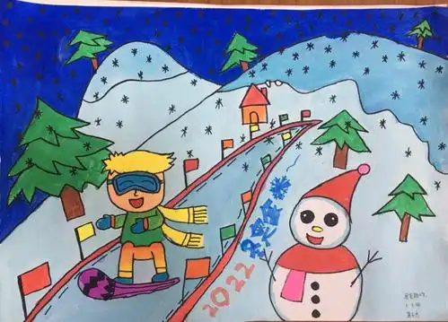 2019展览路小学冰雪运动美术优秀作品展示