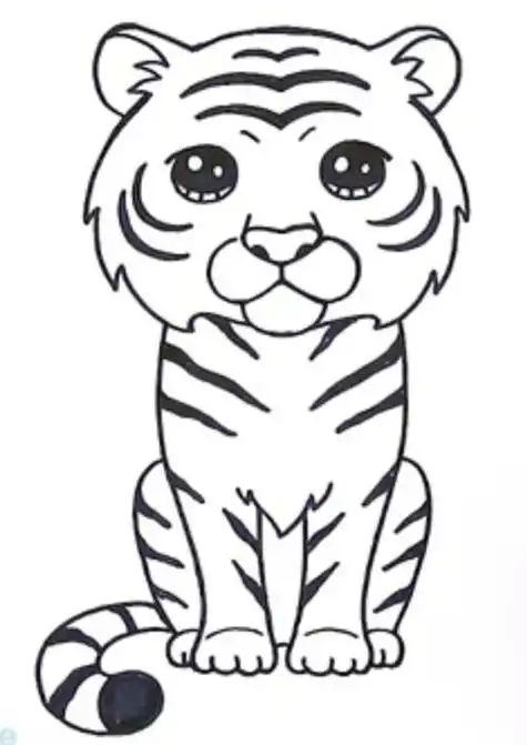 幼儿园画老虎的简笔画学画