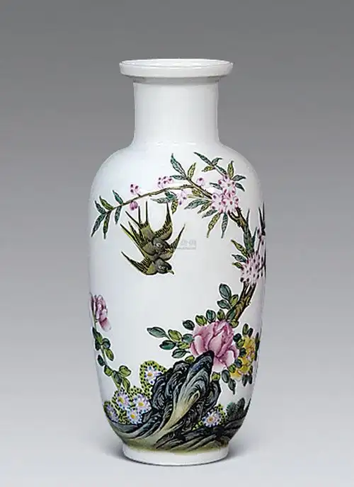 【珐琅彩花鸟观音瓶】拍卖品_图片_价格_鉴赏_现当代及其它瓷器_雅昌