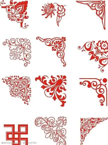 关键词:红色花纹边角素材 红色 边角 花纹 古典花纹