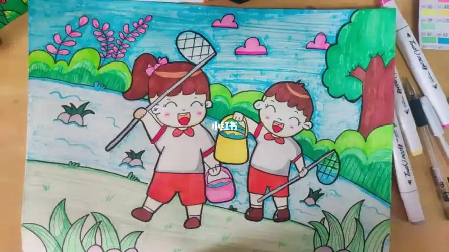 幼师考编主题画  #童年主题 临摹出处 #姜姜的绘画小课堂  色真的太