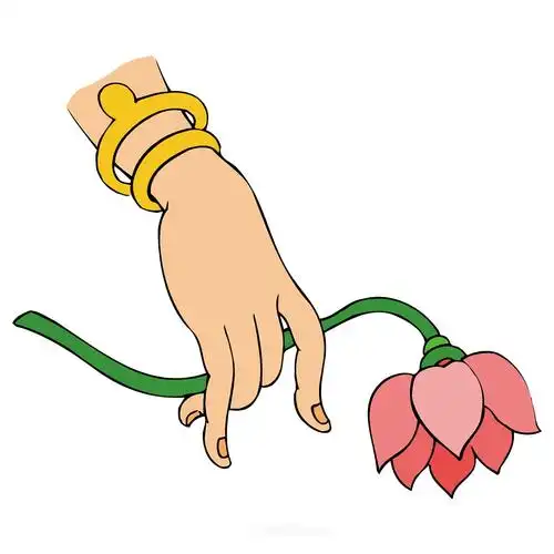 佛手png矢量垂手拿着莲花图片.zip