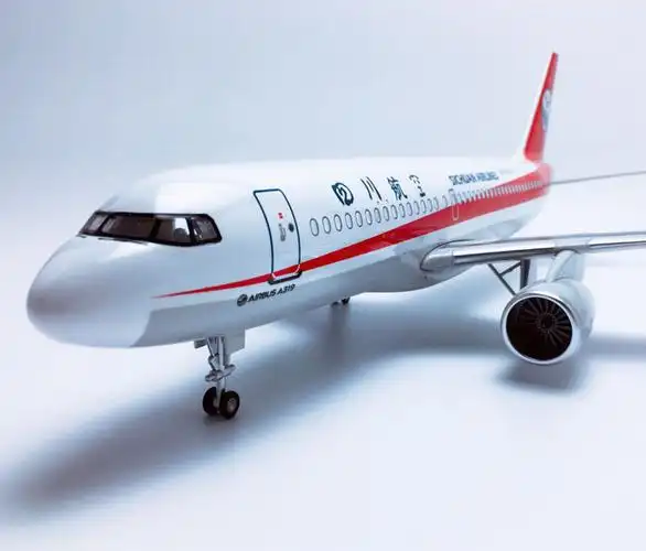 新版led声控带灯带轮47cm飞机模型四川航空飞机模型