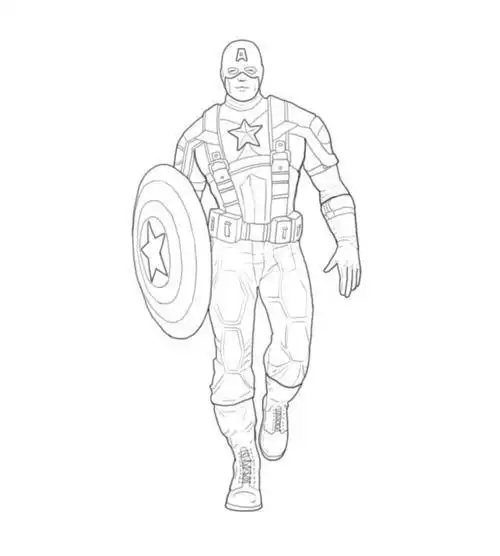 卡通绘画简笔画美国队长