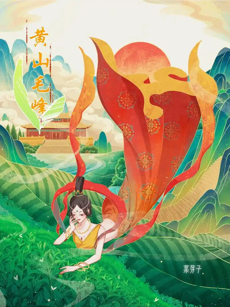 茶叶插画商业包装设计.完成于2023年297157日,耗时20 - 抖音