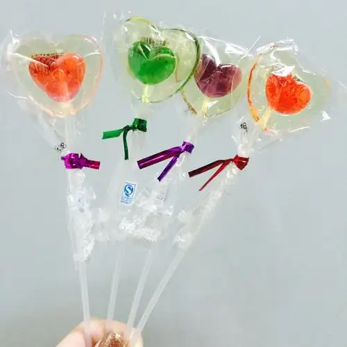 儿童百嘉嘉尚9g长杆爱心棒棒糖花束圣诞节可爱传统糖果