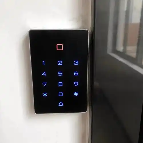 智能双开玻璃门无框电插密码icid刷卡电子门禁机