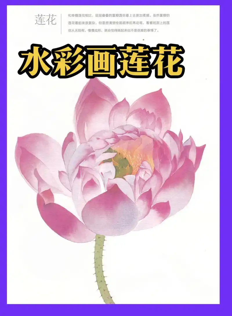 自学水彩如何画莲花#水彩 #水彩教程 #水彩花卉 #抖音图文 - 抖音