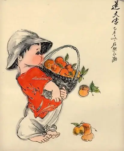 王永潮先生创作的童趣题材的国画 【六七十年代,农村男孩童年玩什么】