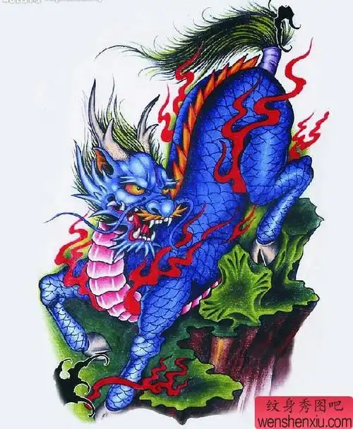 火麒麟纹身图案