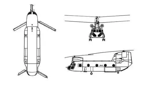 图注:ch-47直升机三视图