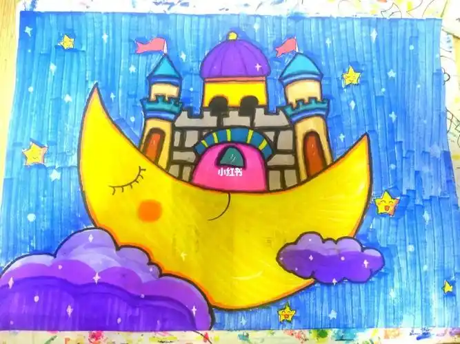 月亮上的城堡怎么画简笔画