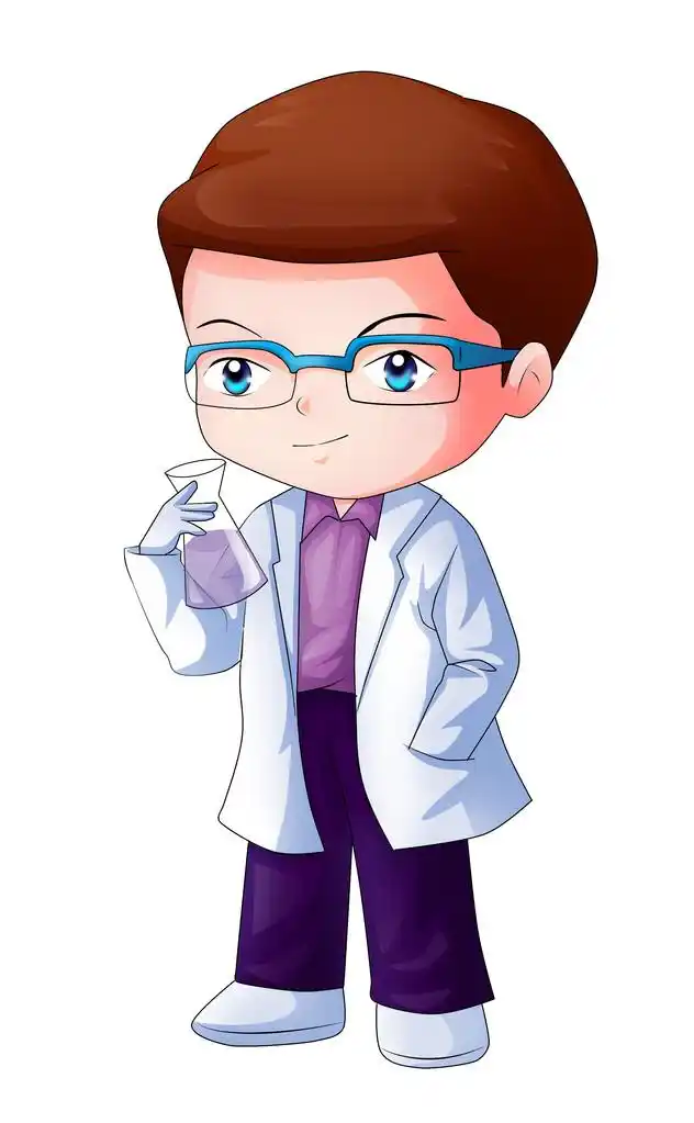 科学家,一位科学家的可爱卡通插图