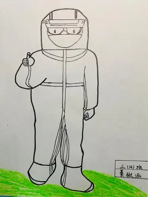 先来画几张身穿防护服的逆行者们