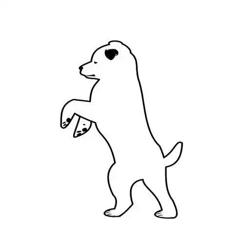 小狗站起来侧面简笔画