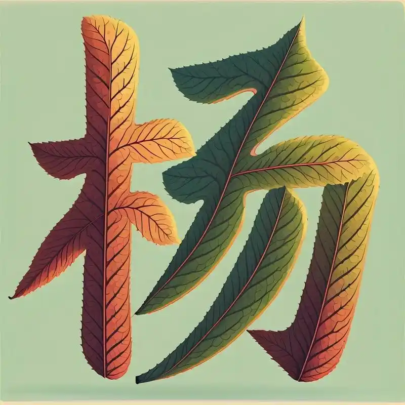 枫叶写成的字体·姓氏头像·logo·杨