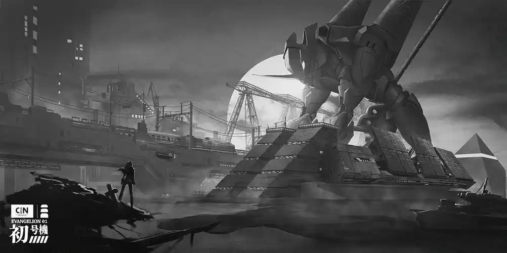 《破》和《q》之间,幸存的明日香望着被朗基努斯之枪钉死的初号机