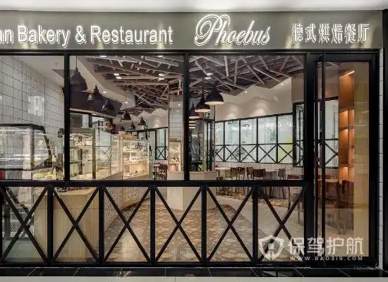 轻型工业风面包店门头装修效果图
