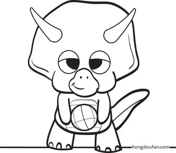 12张卡通恐龙涂色图片三角龙霸王龙长颈龙翼龙简笔画