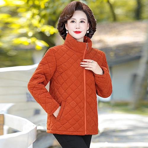 新款妈妈秋冬装短款棉衣50岁中老年女加绒加厚小棉袄外套棉服上衣