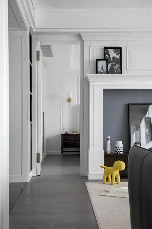 【天悦南湖】135㎡美式三居室风格装修 浅灰色调美观