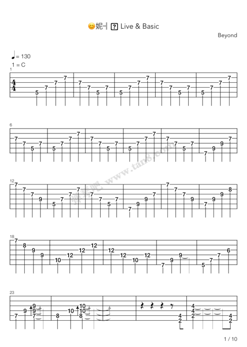 吉他谱 - 金属狂人