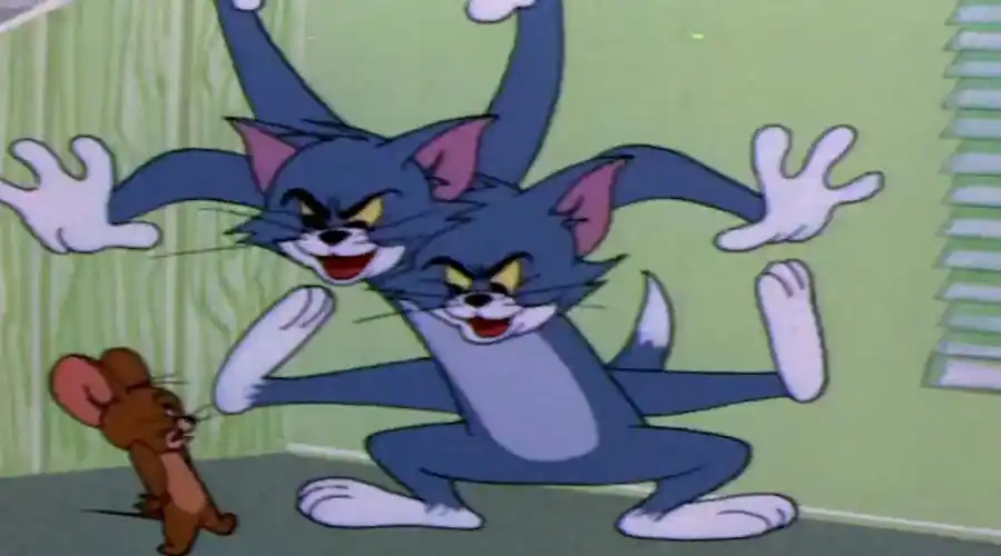 《猫和老鼠》童年被吓尿的一集,汤姆化身为双头地狱猫  l兔子凹凹的