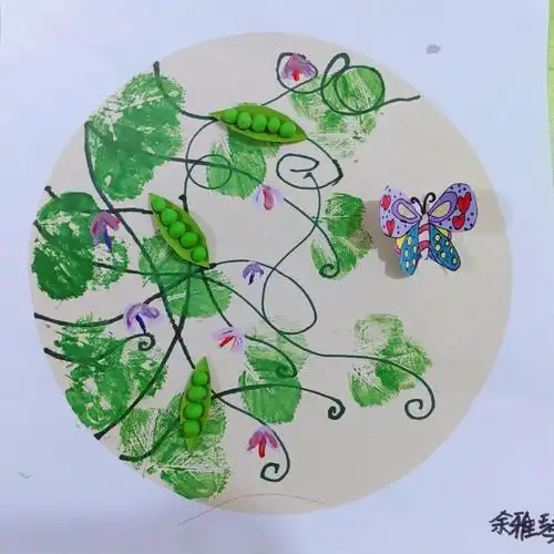 儿童创意画豌豆花