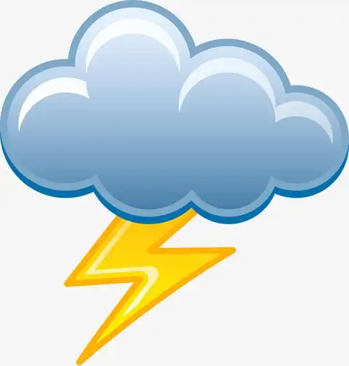 闪电闪光卡通打雷天气装饰电闪雷鸣元素