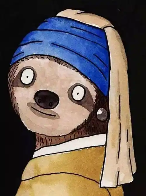 样子的也难逃网友的恶搞之手回眸一笑百媚生的《戴珍珠耳环的女孩》被