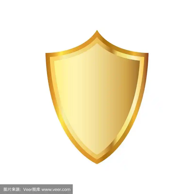 金色的盾牌图标.矢量插图.