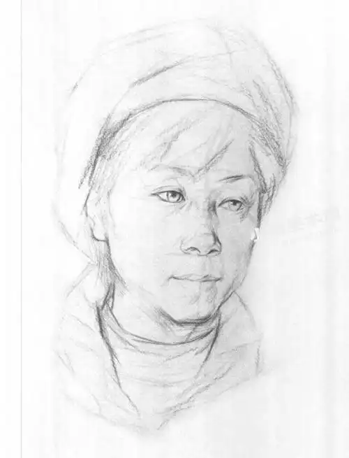 女大学生素描速写画法步骤图示02