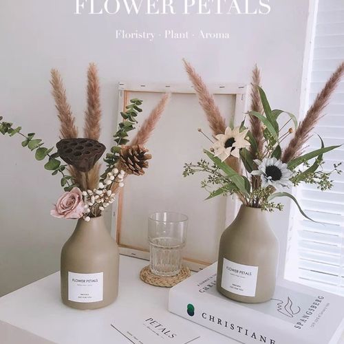 尤加利松果莲蓬芦苇干花花束插花客厅摆设风干天然手工花桌面摆件