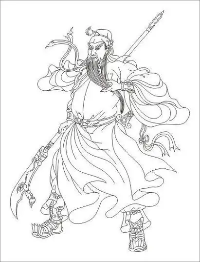 关羽图像的简笔画 简笔画图片大全-蒲城教育文学网关羽简笔画黑白教程