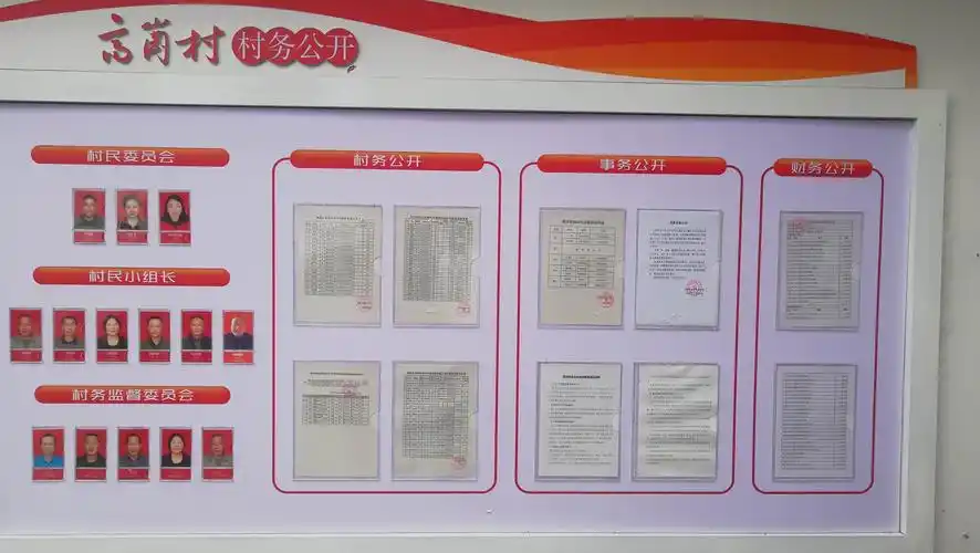 高岗村村务公开栏