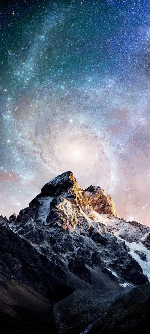 山峰上的星空景色,锁屏图片,高清手机壁纸,风景-回车桌面