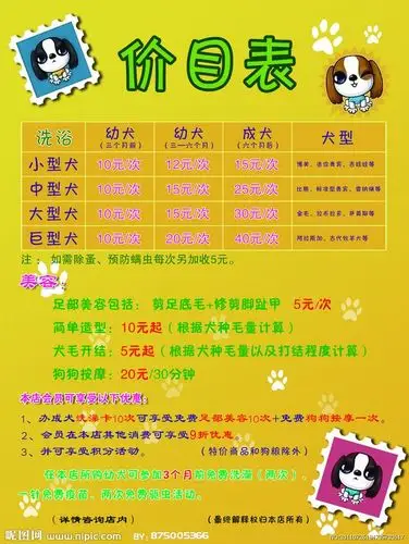 宠物店价格表源文件