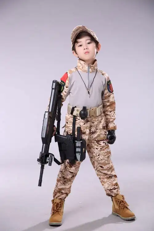 儿童迷彩服男童野战特种兵套装作战装备绿迷彩小军装儿童吃鸡套装