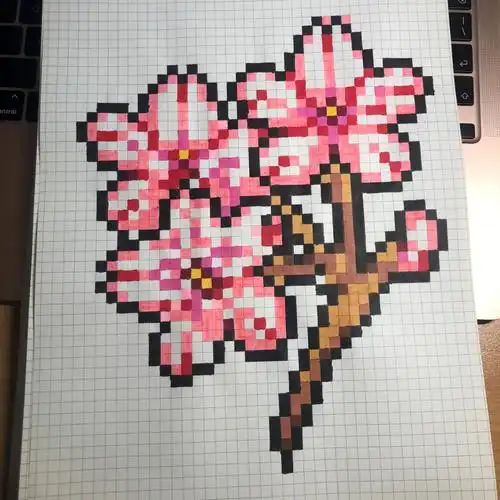 像素画临摹14樱花