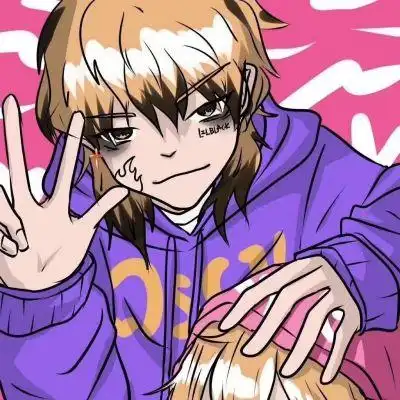 手绘嘻哈风酷酷的动漫情侣头像一对